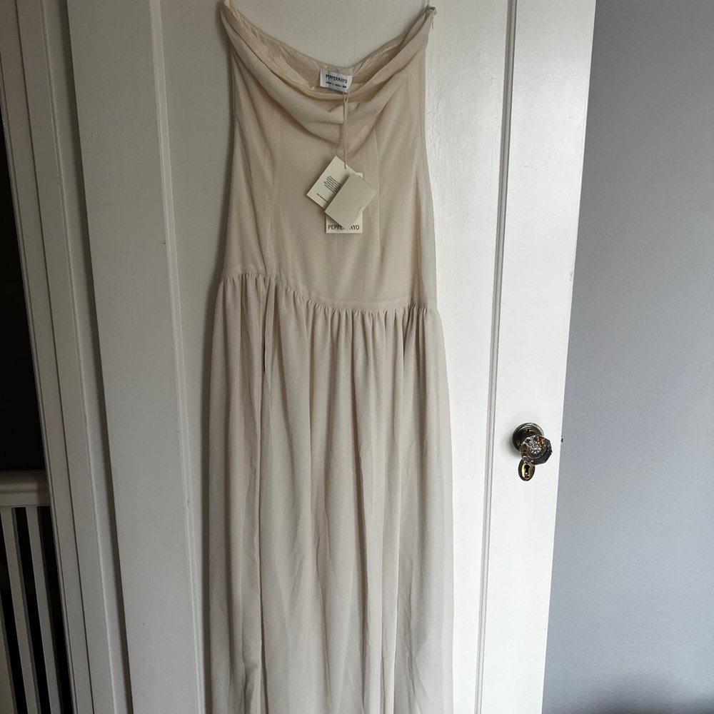 NWT Peppermayo Strapless Cream Dress